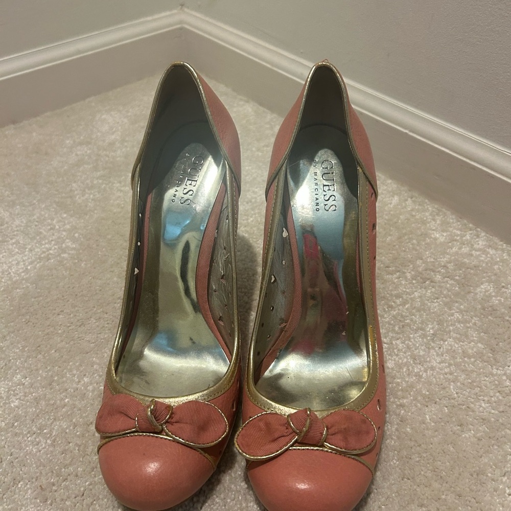 Guess Elegant Pink and Gold Women's Heels